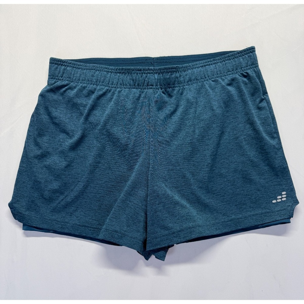 BCG‎ Athletic Running Shorts Womens XL Heather Teal Blue Built In Liner Workout